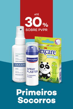 Primeiros Socorros com destaque promocional de at&eacute; 30% sobre pre&ccedil;o de Venda ao P&uacute;blico Recomendado